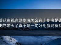 蘑菇影视官网到底怎么选｜到底是谁把它带火了真不是一句好用就能概括