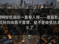 明明很低调却一直有人搜——蘑菇影视官网到底靠不靠谱，是不是被低估太久了