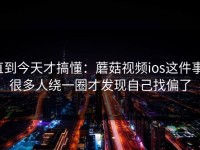 直到今天才搞懂：蘑菇视频ios这件事，很多人绕一圈才发现自己找偏了