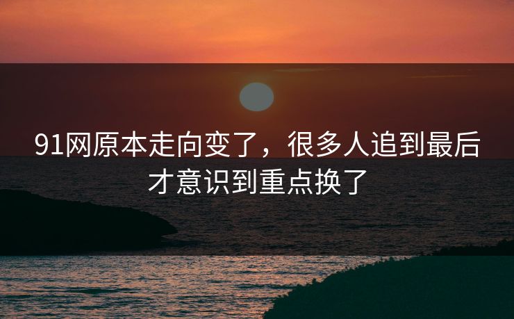 91网原本走向变了，很多人追到最后才意识到重点换了