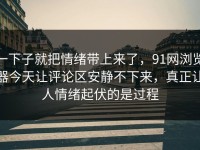 一下子就把情绪带上来了，91网浏览器今天让评论区安静不下来，真正让人情绪起伏的是过程
