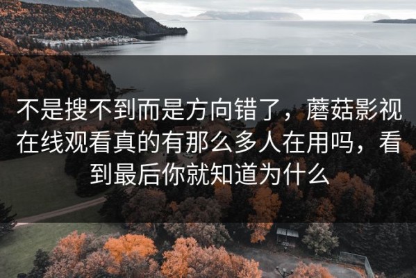 不是搜不到而是方向错了，蘑菇影视在线观看真的有那么多人在用吗，看到最后你就知道为什么