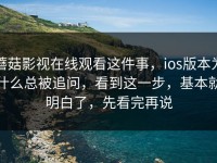 蘑菇影视在线观看这件事，ios版本为什么总被追问，看到这一步，基本就明白了，先看完再说