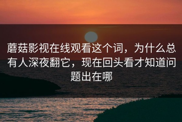 蘑菇影视在线观看这个词，为什么总有人深夜翻它，现在回头看才知道问题出在哪