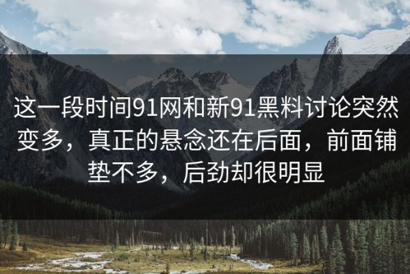这一段时间91网和新91黑料讨论突然变多，真正的悬念还在后面，前面铺垫不多，后劲却很明显