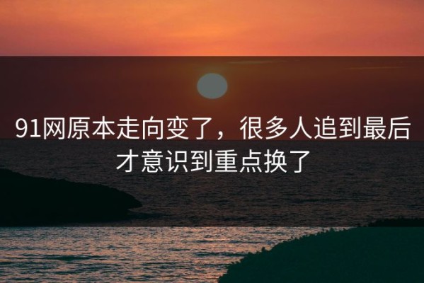 91网原本走向变了，很多人追到最后才意识到重点换了