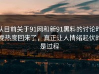 从目前关于91网和新91黑料的讨论昨晚热度回来了，真正让人情绪起伏的是过程