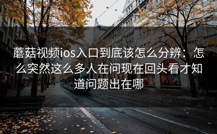 蘑菇视频ios入口到底该怎么分辨：怎么突然这么多人在问现在回头看才知道问题出在哪