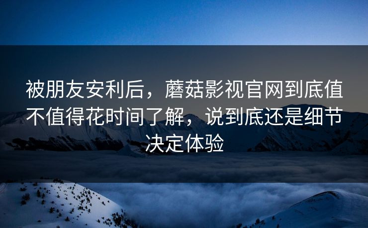 被朋友安利后，蘑菇影视官网到底值不值得花时间了解，说到底还是细节决定体验