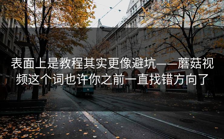表面上是教程其实更像避坑——蘑菇视频这个词也许你之前一直找错方向了