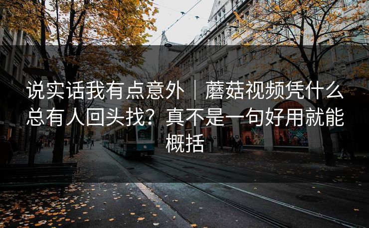 说实话我有点意外｜蘑菇视频凭什么总有人回头找？真不是一句好用就能概括