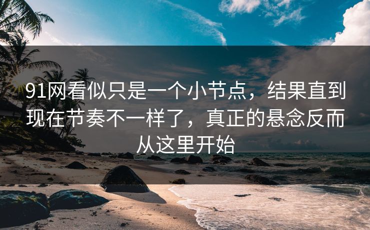 91网看似只是一个小节点，结果直到现在节奏不一样了，真正的悬念反而从这里开始