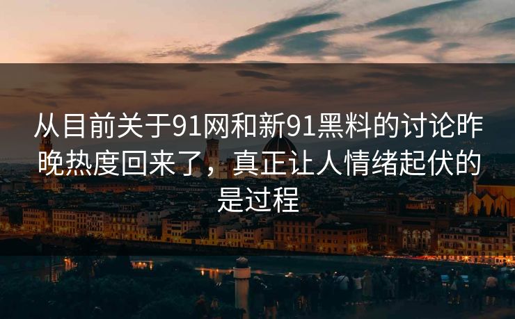 从目前关于91网和新91黑料的讨论昨晚热度回来了，真正让人情绪起伏的是过程