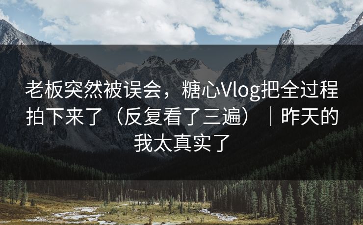 老板突然被误会,糖心Vlog把全过程拍下来了(反复看了三遍)|昨天的我太真实了 老板突然被误会,糖心Vlog把全过程拍下来了(反复看了三遍)|昨天的我太真实了