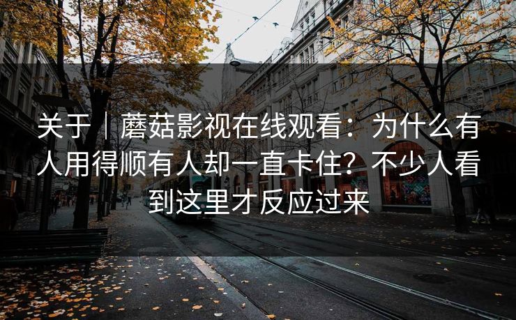 关于|蘑菇影视在线观看:为什么有人用得顺有人却一直卡住?不少人看到这里才反应过来 关于|蘑菇影视在线观看:为什么有人用得顺有人却一直卡住?不少人看到这里才反应过来